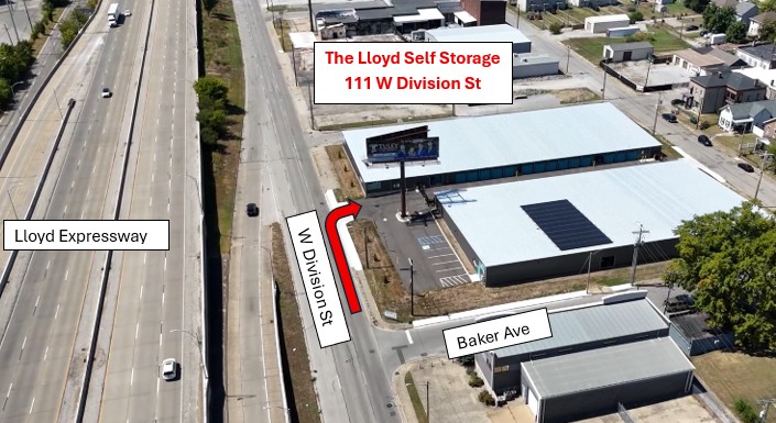 Aerial map of The Lloyd Self Storage location